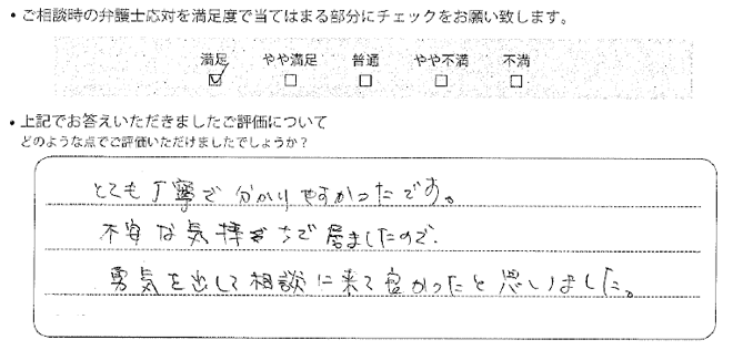 姫路法律事務所に離婚問題をご相談いただいたお客様の声