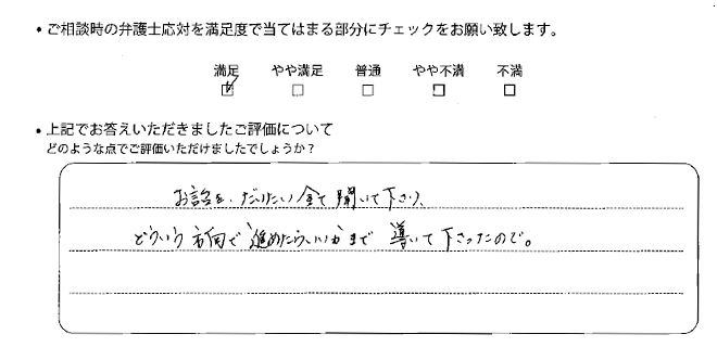 広島法律事務所に離婚問題をご相談いただいたお客様の声