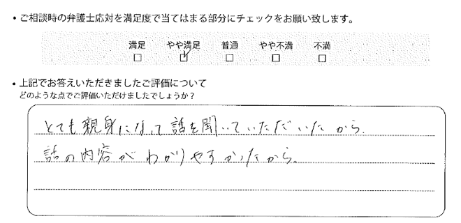 神戸法律事務所に離婚問題をご相談いただいたお客様の声