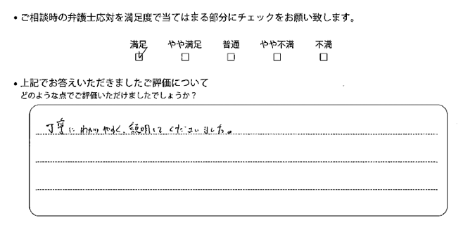 宇都宮法律事務所に離婚問題をご相談いただいたお客様の声