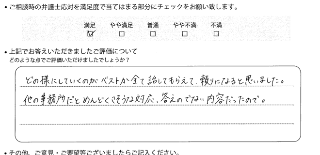 名古屋法律事務所に離婚問題をご相談いただいたお客様の声