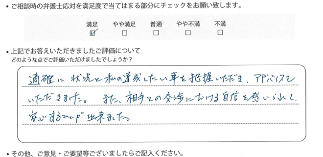 千葉法律事務所に離婚問題をご相談いただいたお客様の声