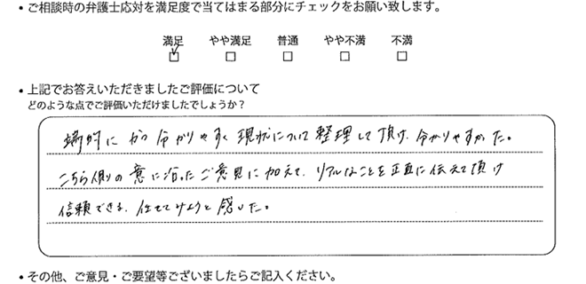 東京法律事務所に離婚問題をご相談いただいたお客様の声