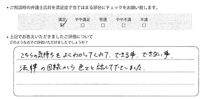 名古屋法律事務所に離婚問題をご相談いただいたお客様の声